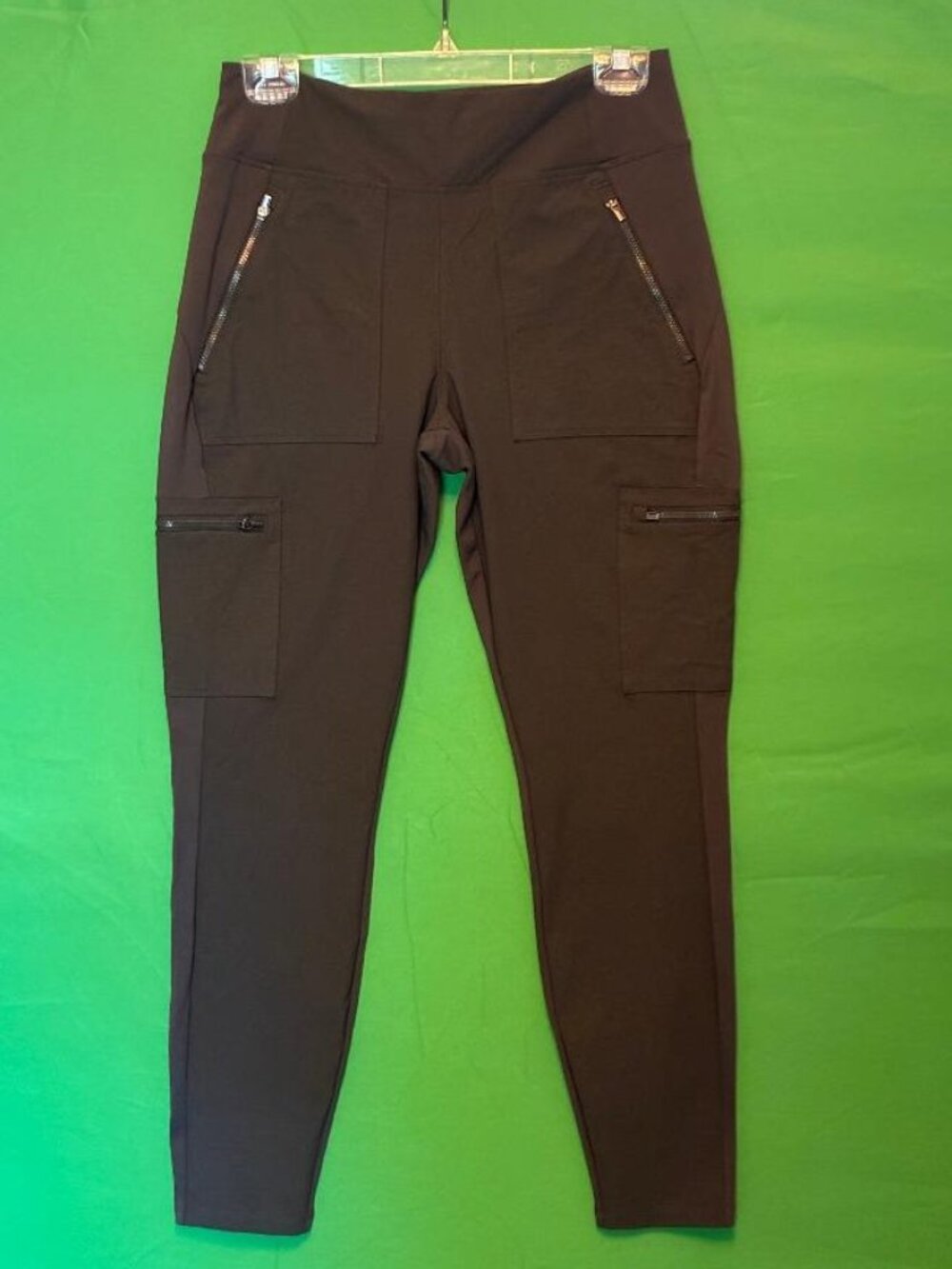 Athleta Trekkie Jogger Cargo Pants Wns Sz 10 Brown Pockets Stretch Nylon Hiking